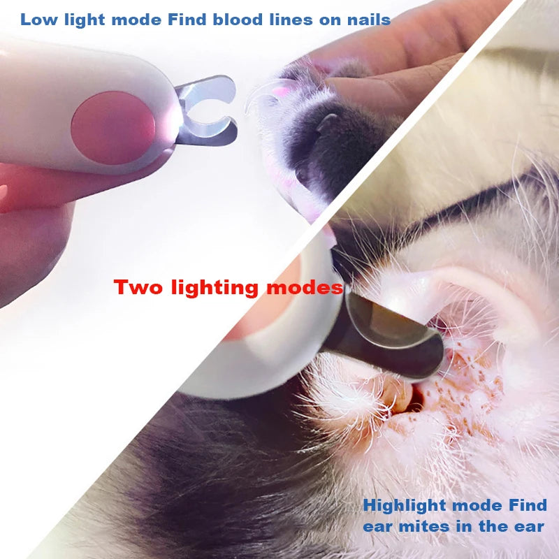 Professional LED Pet Nail Clippers – Illuminated Grooming Scissors for Cats & Small Dogs