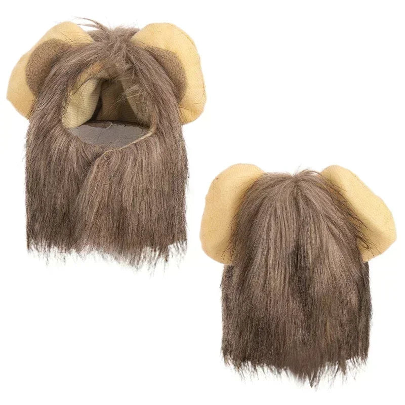 Cute Lion Mane Cat Wig Hat – Funny Costume for Cats & Dogs, Perfect for Halloween & Christmas Party Decoration