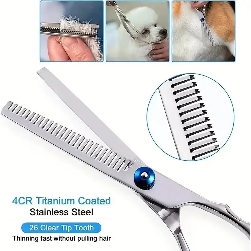 Pet Safe Stainless Steel Grooming Scissors – Rounded Tip for Precision Trimming