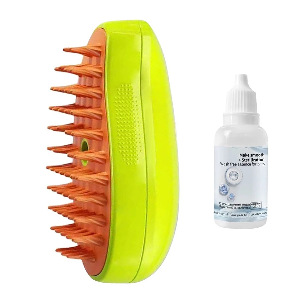 3-in-1 Electric Steam Pet Brush – Grooming, Deodorizing & Shedding Tool for Cats & Dogs