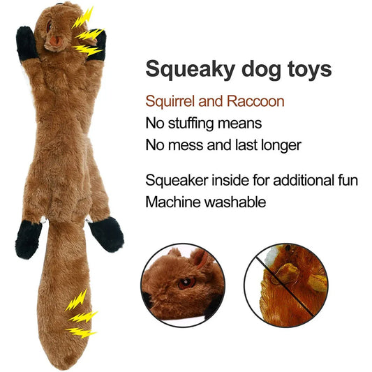 Stuffing-Free Squeaky Dog Toy – Durable Plush Chew Toy with Crinkle Sounds