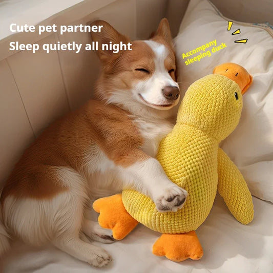 Plush Sleeping Duck Dog Toy – Bite-Resistant, Squeaky & Comforting