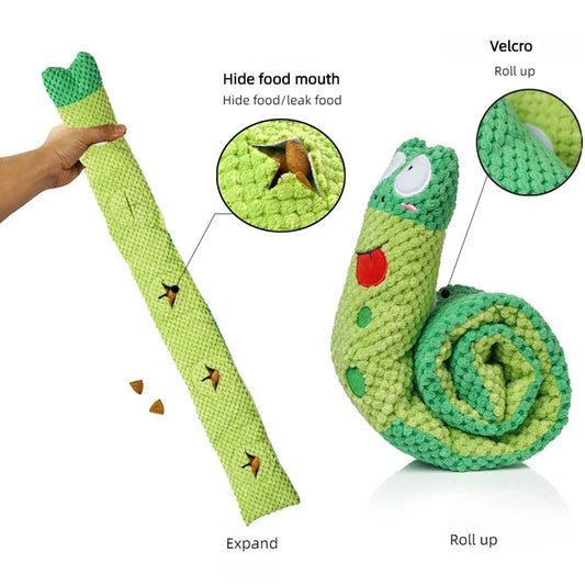 Dog Puzzle Feeder – Interactive Plush Squeaky Toy with Hidden Treats