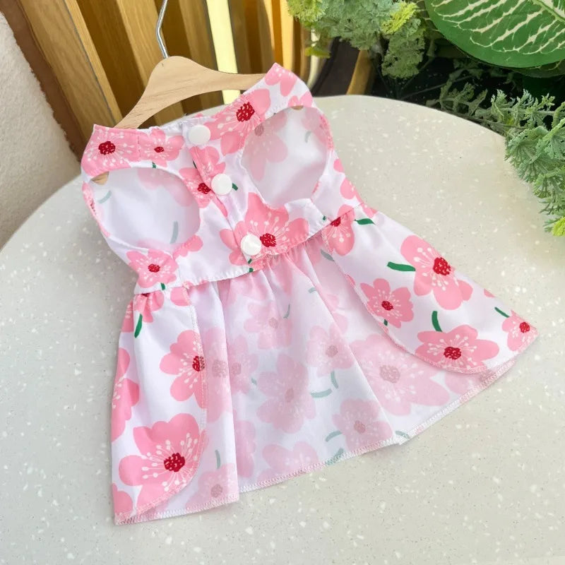 Spring & Summer Dog Princess Dress – Cute Bow Lace Skirt for Small & Medium Dogs, Poodle, Chihuahua, and Puppies