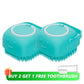 2-in-1 Dog & Cat Bathing Brush – Soft Silicone Massage Brush with Shampoo Dispenser