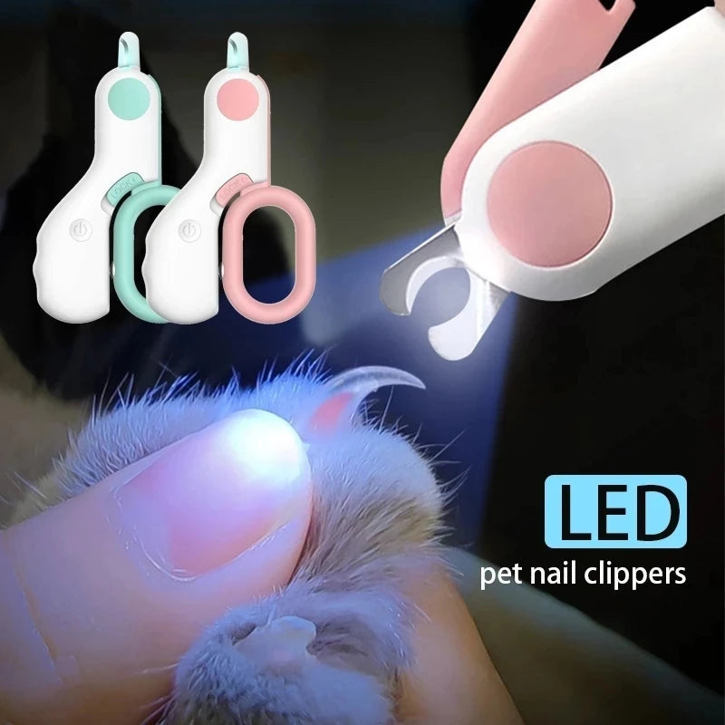 Professional LED Pet Nail Clippers – Illuminated Grooming Scissors for Cats & Small Dogs