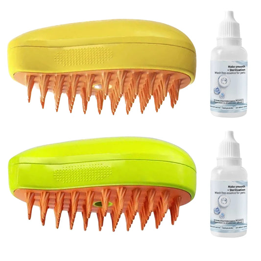 3-in-1 Electric Steam Pet Brush – Grooming, Deodorizing & Shedding Tool for Cats & Dogs